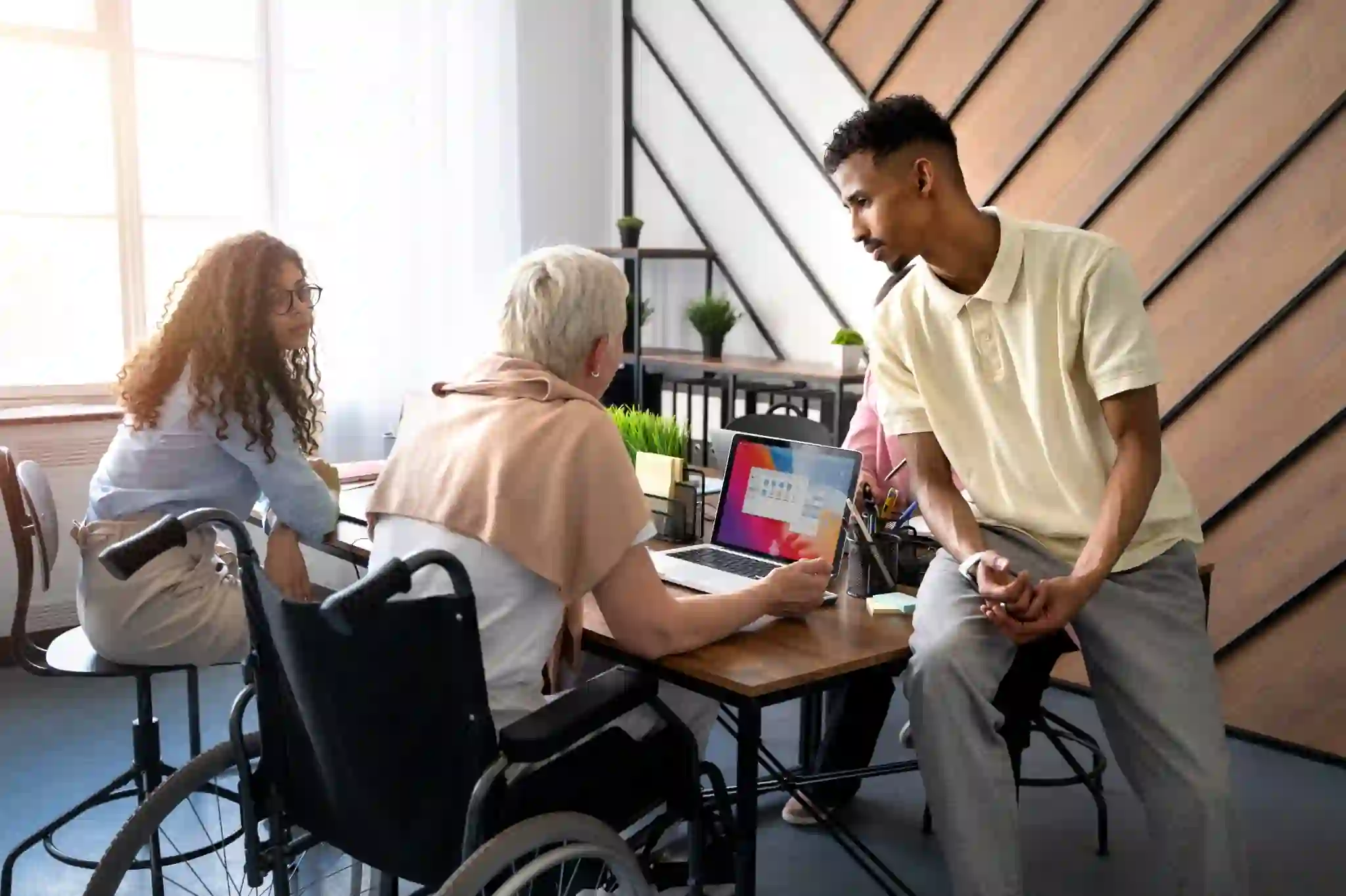 A group planning together around a table